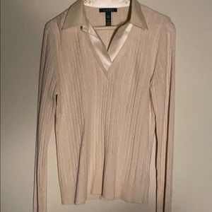 Lauren large sweater with satin collar